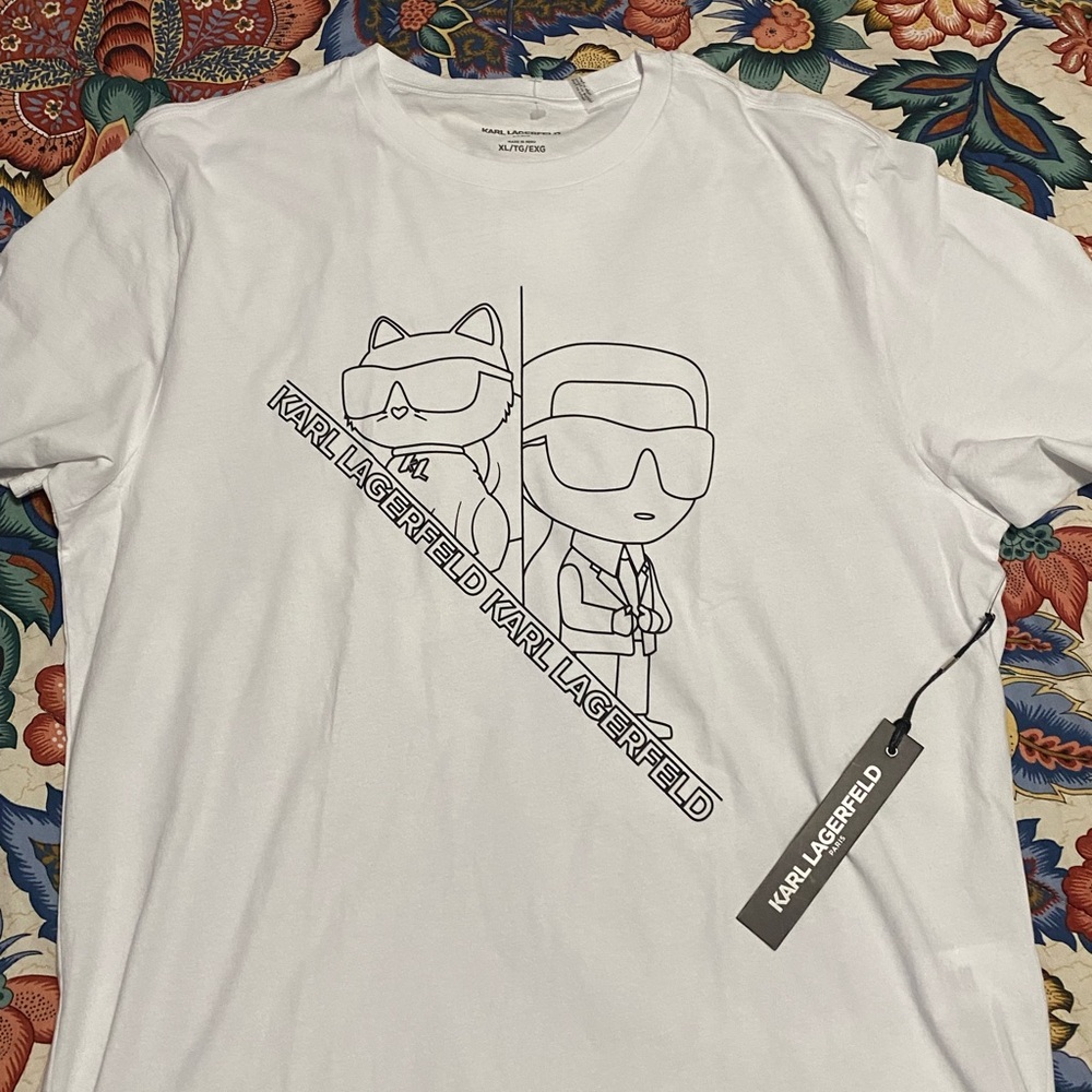 Karl Lagerfeld Men’s Black and White T-Shirt